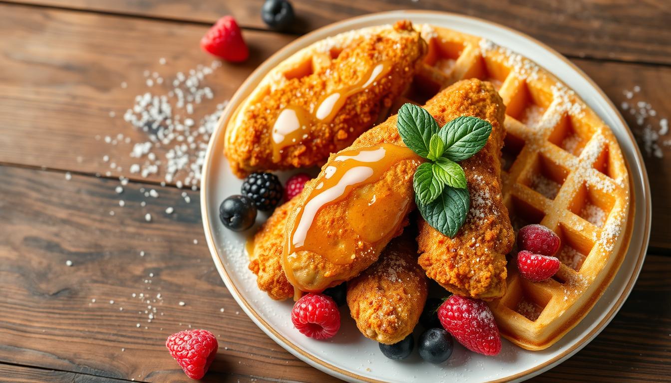 Healthy Non Fried Chicken and Waffles Recipe